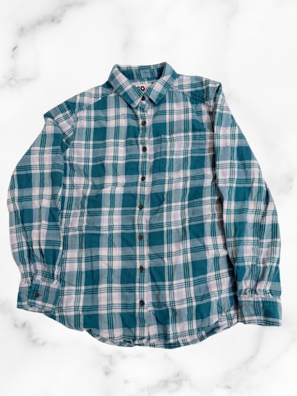 Girls Cat & Jack light blue button down shirt size 10/12